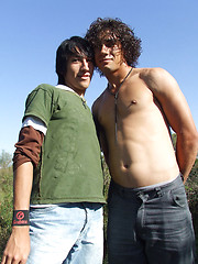 Twink chums screwing silly outdoors