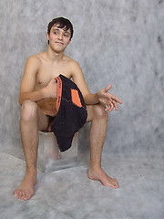Artful posing is not enough for this adorable twink – he wants some action!