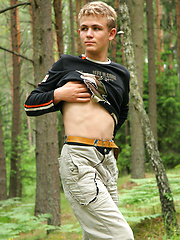 Cute twink jerking off dick