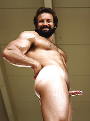 Daddy posing in retro style