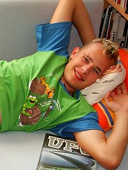 Slim smiling cute stunning boy