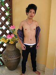 New Cute Asian Twink in 'Bank' Strips By The Pool
